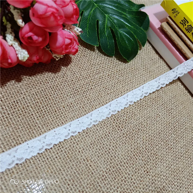 
*1.2-2cm S2457 elastic lace ribbon DIY lace trim fabric embroidery white lace accessoriesused for crafts sewing fabric clothing 