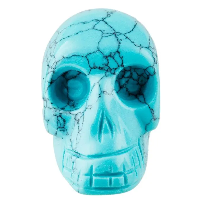 Wholesale Turquoise Crystal Carving Craft Decor Quartz Head Crystal Skulls Carved