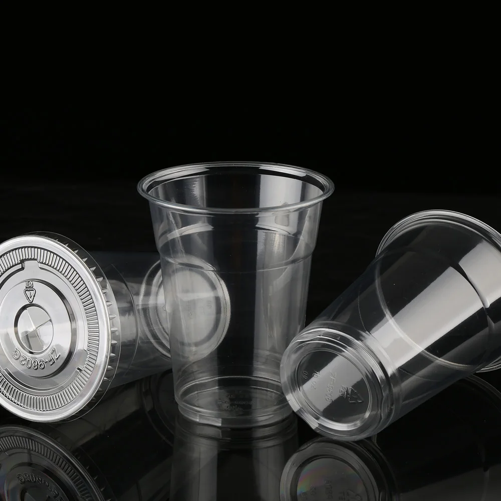
Customized 16oz Disposable Biodegradable PLA Plastic Cold Cup With Lid 
