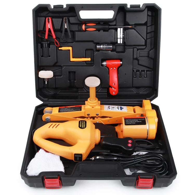 Hot Sale CE ISO Chinese Supplier DC12V Portable Electric Wrench and 3T High Lift Durable Electric Screw Scissor Car Jack