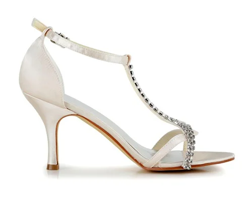 
middle heel high without platform dyeable satin handmade wholesale bridal wedding shoes 