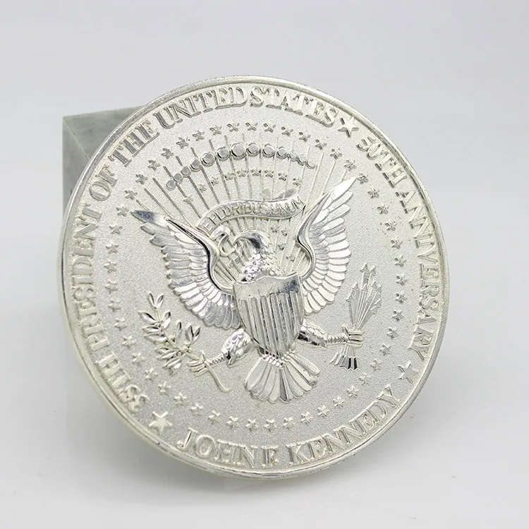 Silver 3D embossed Metal Coin Custom 3D Engraving Figure Commemorative Coin and Medals