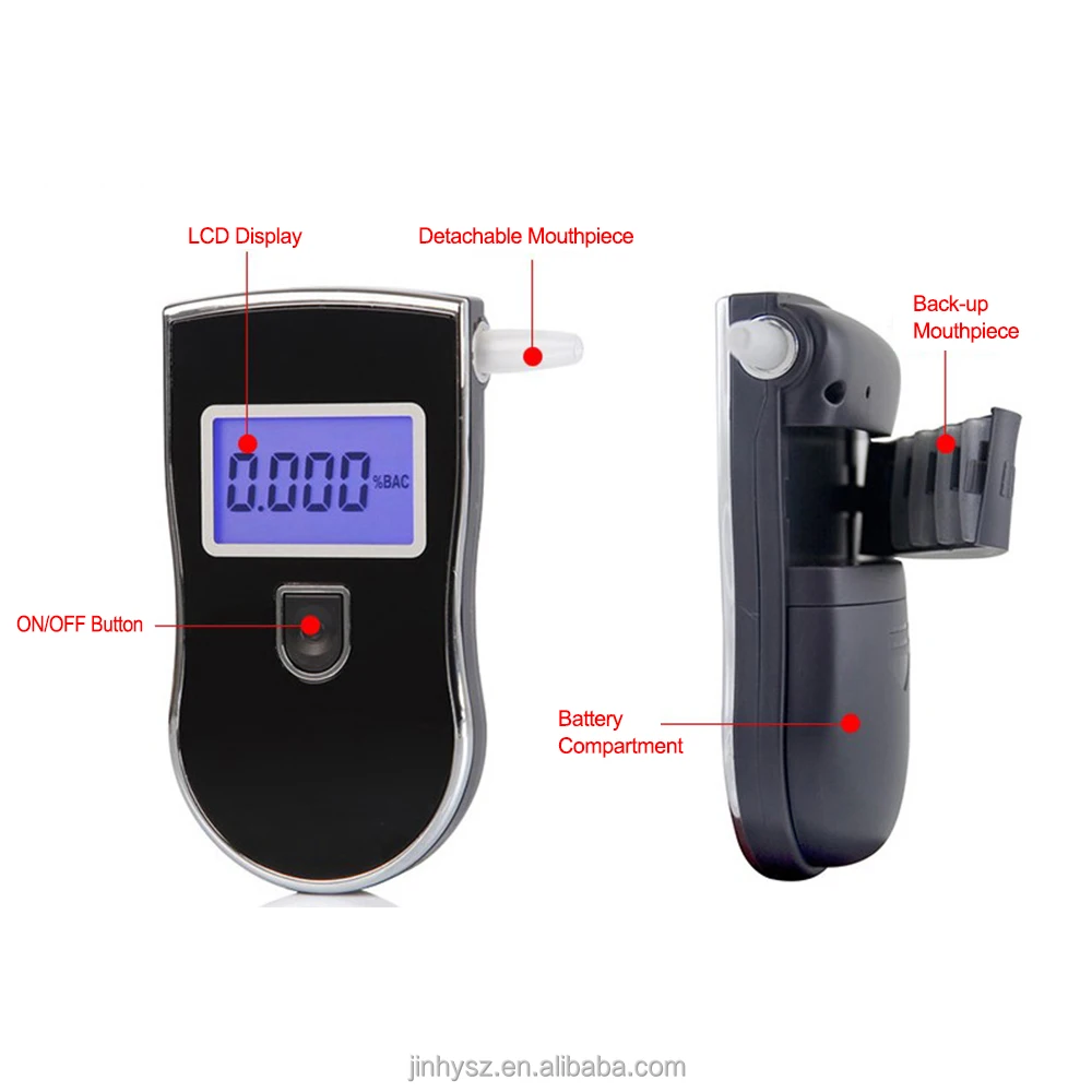 Hot Sale Blue Backlight Digital Alcohol Breathalyzer Tester With Mouthpieces