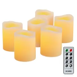 Pack of 6 Real Wax Flameless LED Candles with Remote Control For Home Decor LED Candles