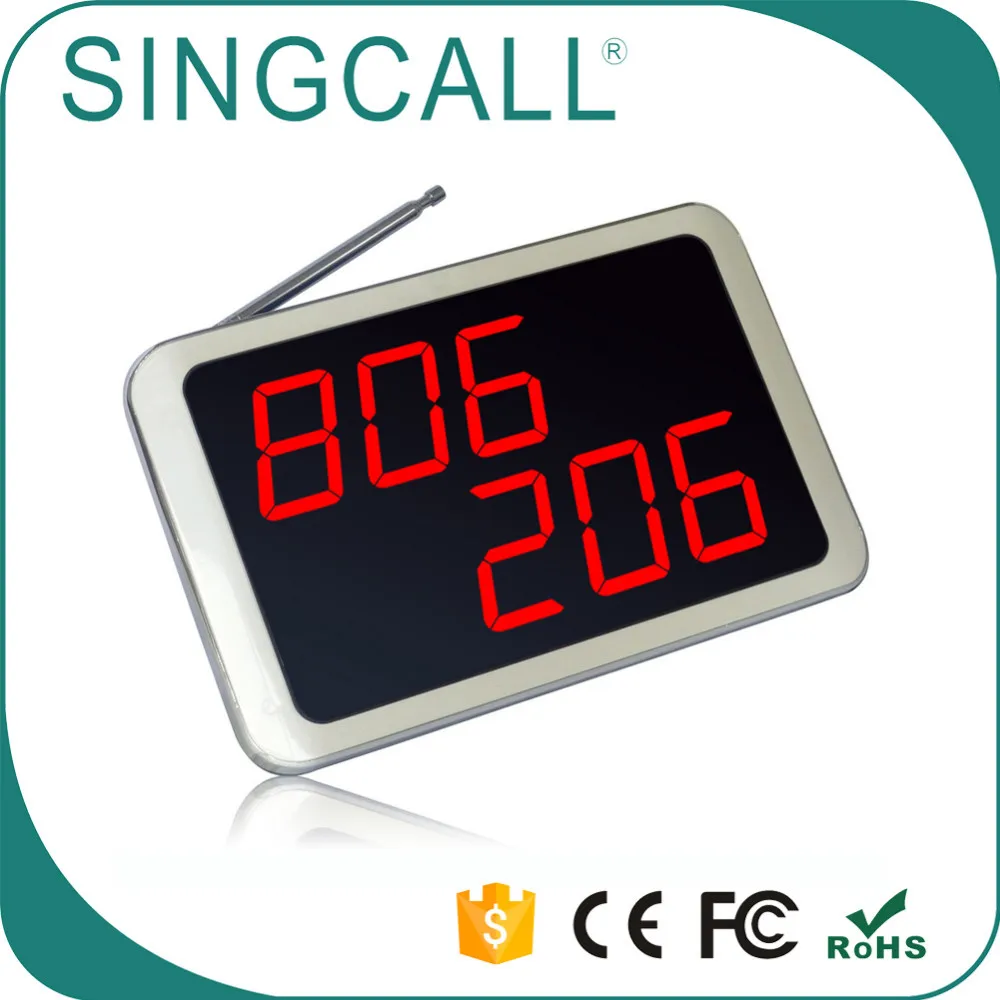  Беспроводная кнопка пейджера большого радиуса действия SINGCALL и звуковой приемник официантки для