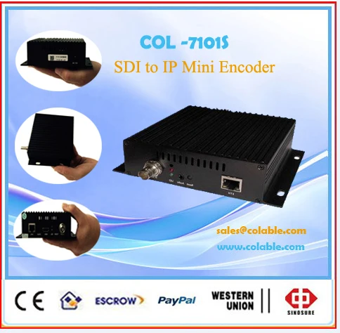 Poratable кодер, одноканальный hd sdi h.264 iptv потокового датчика для 1080i камеры или коммутатор COL7101S