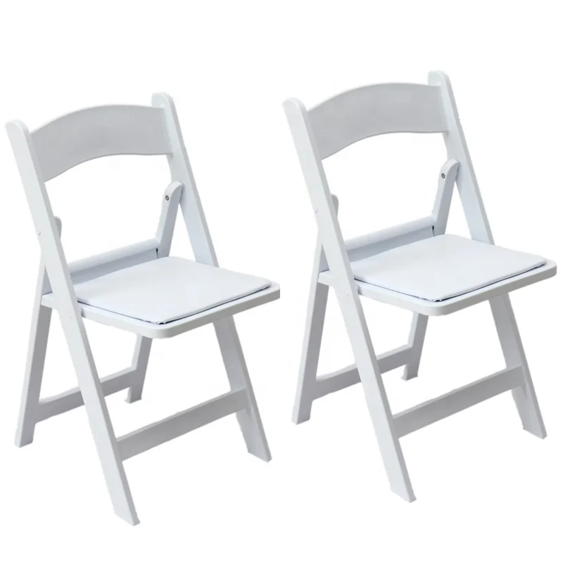 Plastic Mahogany Wedding Resin Foldable Chair with Vinyl Padded Seat for Indoor and Outdoor Events