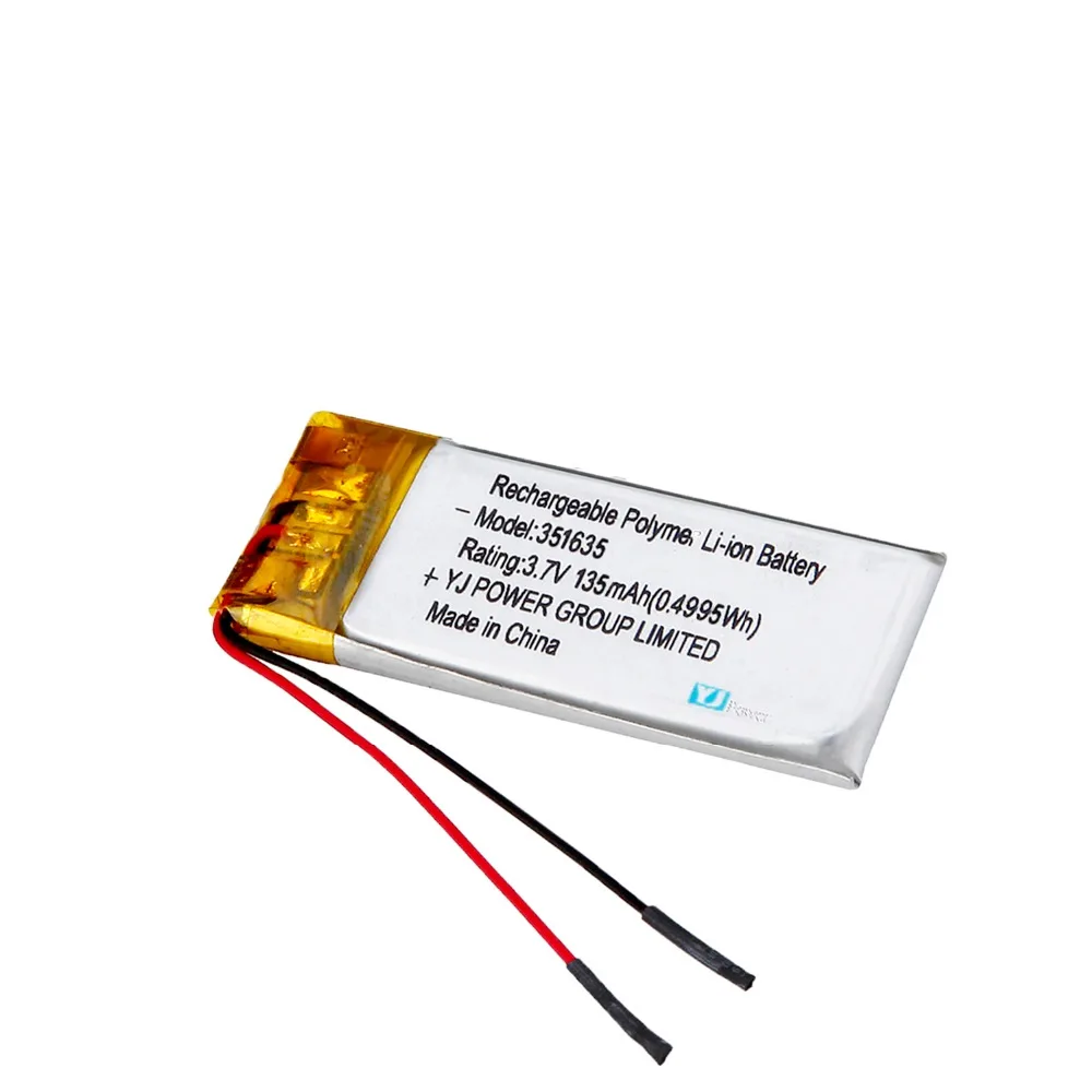 3.7V 351635 135mAh Lipo rechargeable battery
