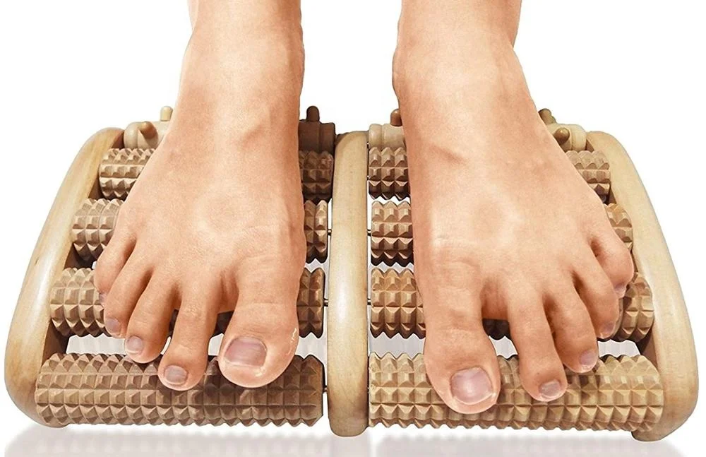 
customized logo foot massage wooden foot massage roller 