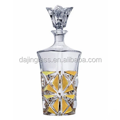 Wholesale High End Modern 7pcs Bulk Crystal Whiskey Bottle Engraved Glass Wine Decanter Set For Holiday Gift
