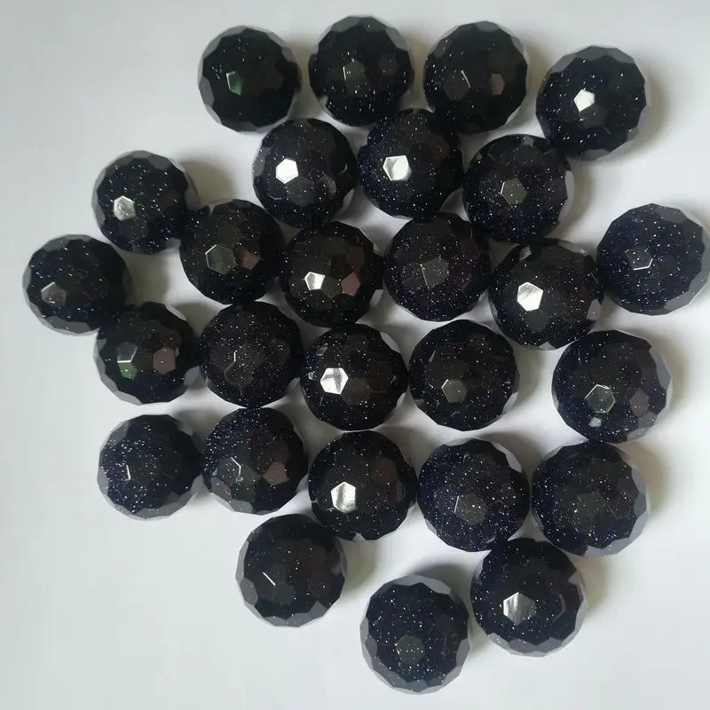 Natural sphere green gold stone faceted ball sandstone