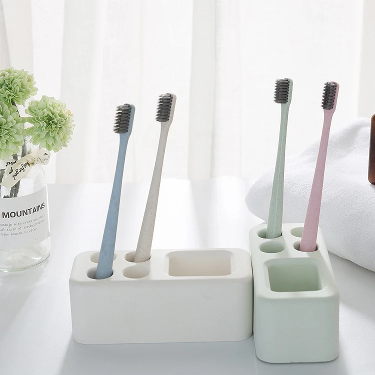Creative Water Absorption Anti-bacterial Mildew Proof Diatomite Tooth Brush Holder Green