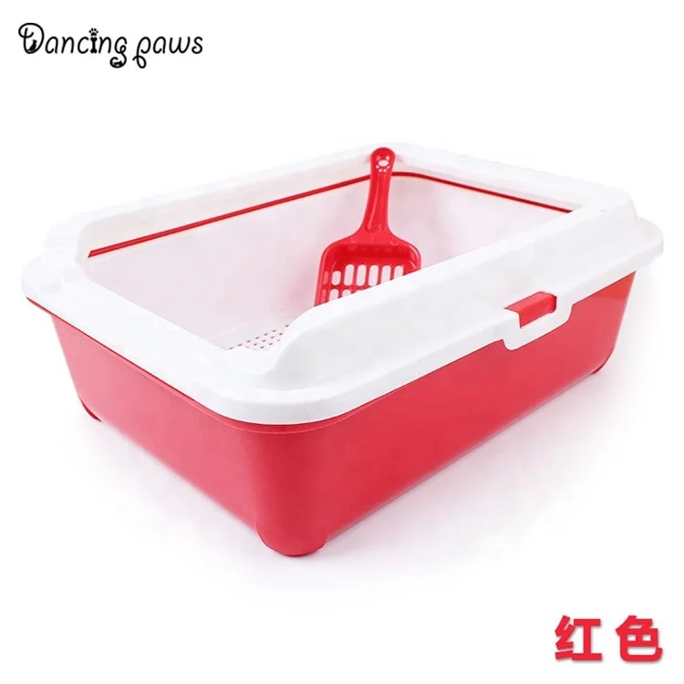 Hot selling double-deck plastic self cleaning cat litter box toilet with poop scoop ready to ship 10 pcs free shipping
