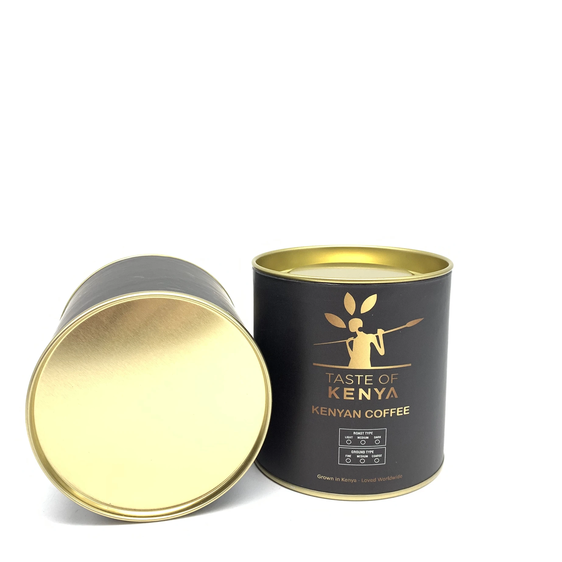 Круглая Бумажная кофейная коробка размером 125 г с металлической заглушкой