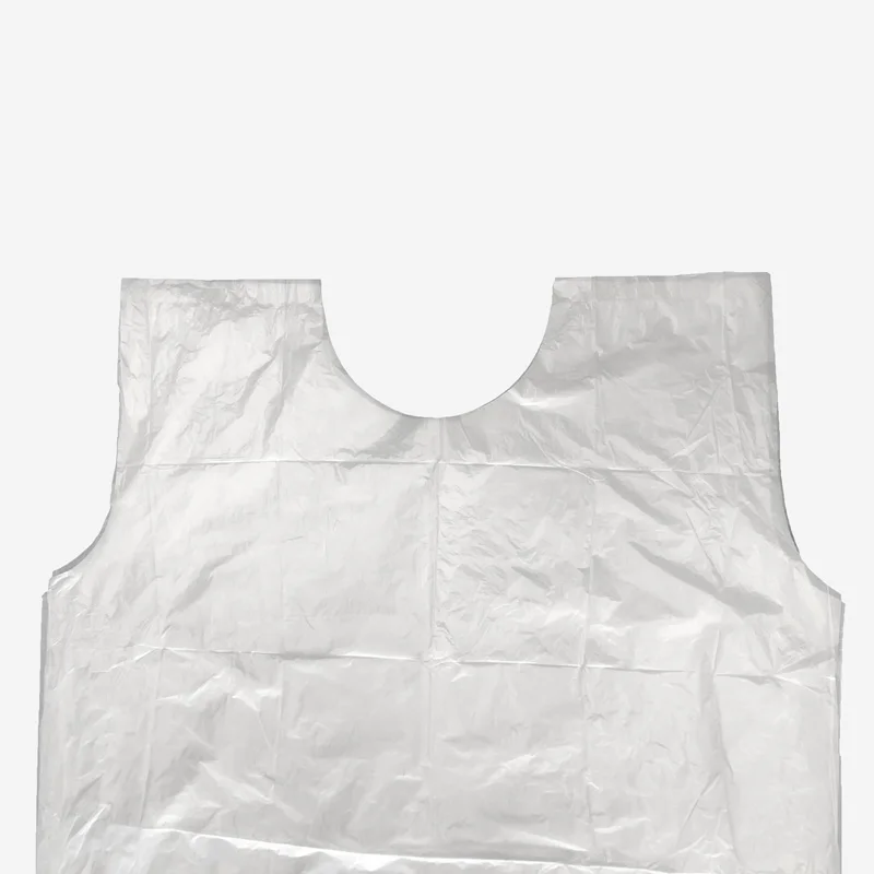 Wholesale Sustainable Biodegradable Compostable PE Disposable Plastic LDPE Bib Apron for Doctor and Salon