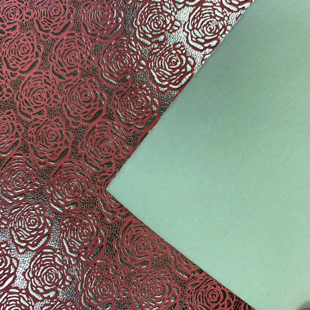 2019 rose embossed matte PU leather & faux leather for bows