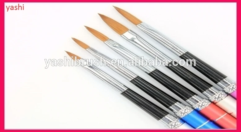 размер 000#- 18# 100% чистые колонок ногти щеткой с металлической ручкой для ногтей для ногтей щеткой