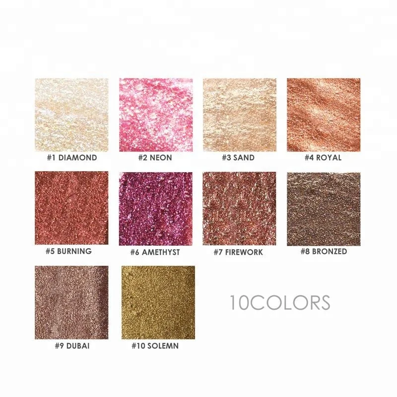 
Focallure Alibaba Creative Promotional Makeup Items 10 Colors Mineral Liquid Eyeshadow Palette Can Do Wholesale Sell Distributor 