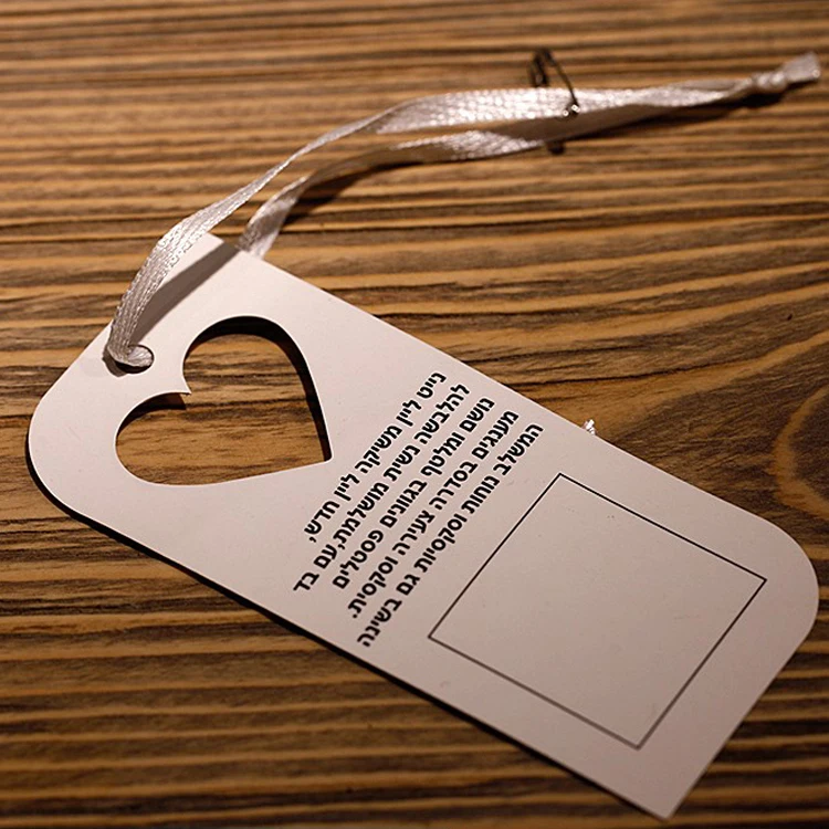 Custom Printed Die Cut Paper Hangtag Jewelry Gift Tags With Ribbon String Hangtag Swing Price Tag Custom Gift Tag