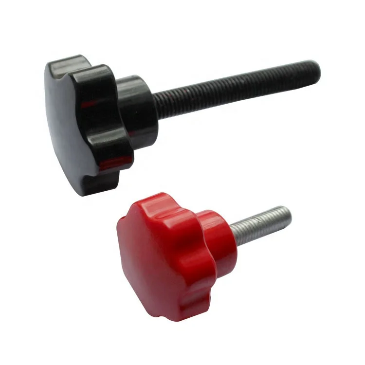 phenolic resin bakelite plastic 5 star lobed 5/16-18 thread handle knobs