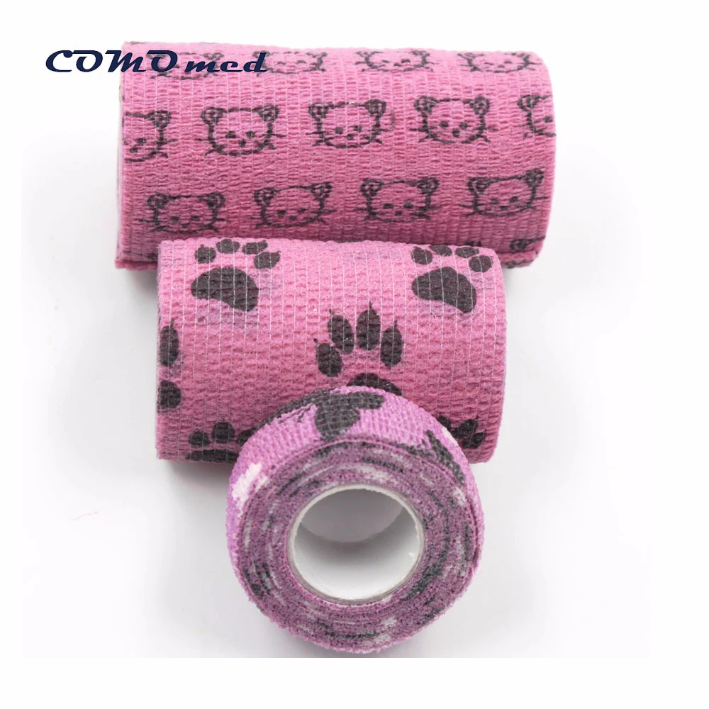 
pet use self Adhesive Bandage print logo Cohesive bandage 