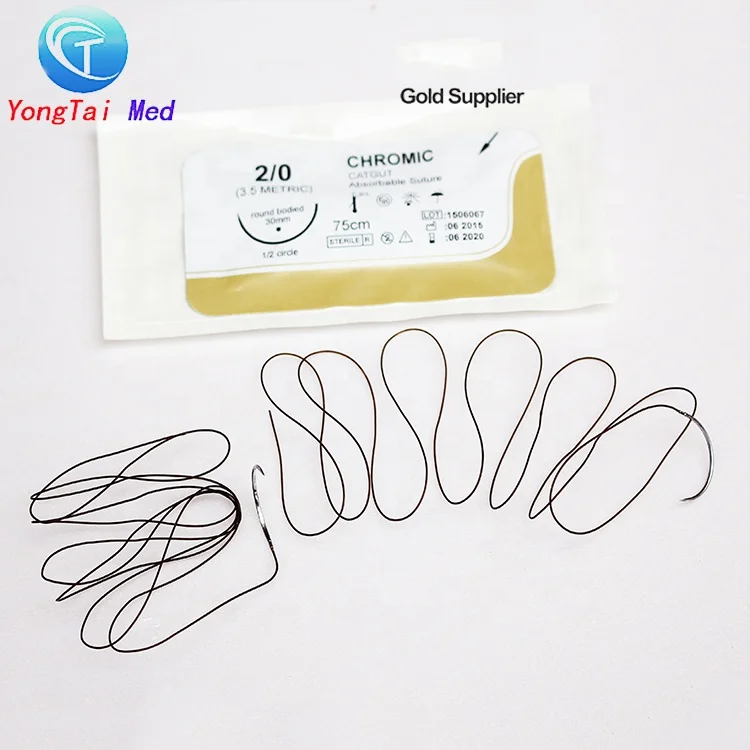 
Factory direct cheap ISO9001 medical absorbable surgical suture thread with needle 