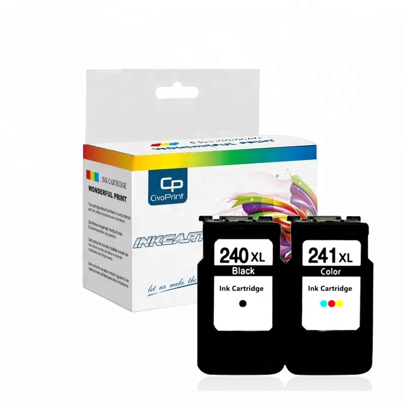 Цветной тонкий картридж Civoprint Pg240 Cl241 Pg240Xl, совместимый с Pixma Mg2120 Mg2220 Mg3220 Mg4120