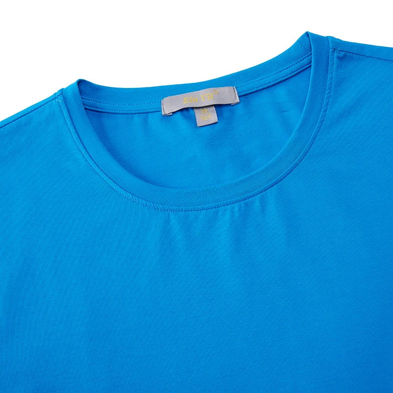 
100% mercerized cotton blank solid color print custom plain T-shirt 