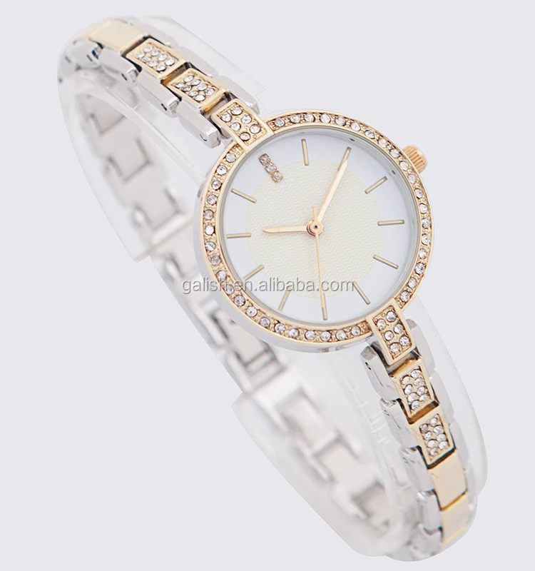 Chinese manufacturer Japanese movt quartz watch stainless steel back alloy water diamond watch