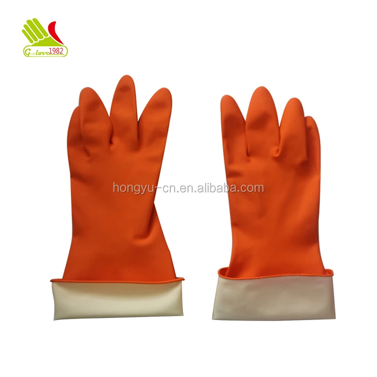 35g dipped lined latex rubber household cleaning gloves