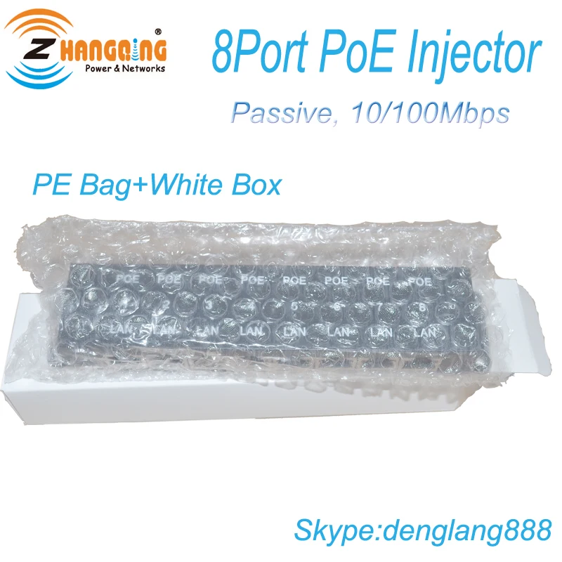 POE-8-ENC Cheaper wall mount 8 port 24v 48v 56v passive poe injector power IP CAMERA WiFi AP