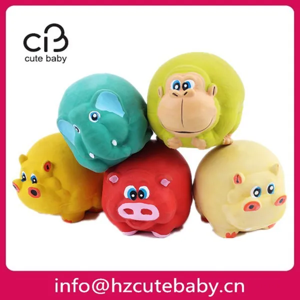 
animal shaped dog squeaky rubber ball 