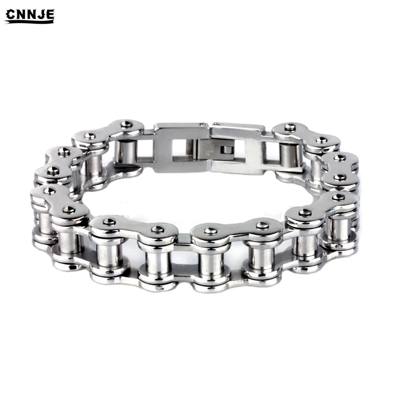 
Men Cool Heavy Stainless Steel Biker 18K Gold Jewelry Accessories Motorcycle Chain Link Bracelet 