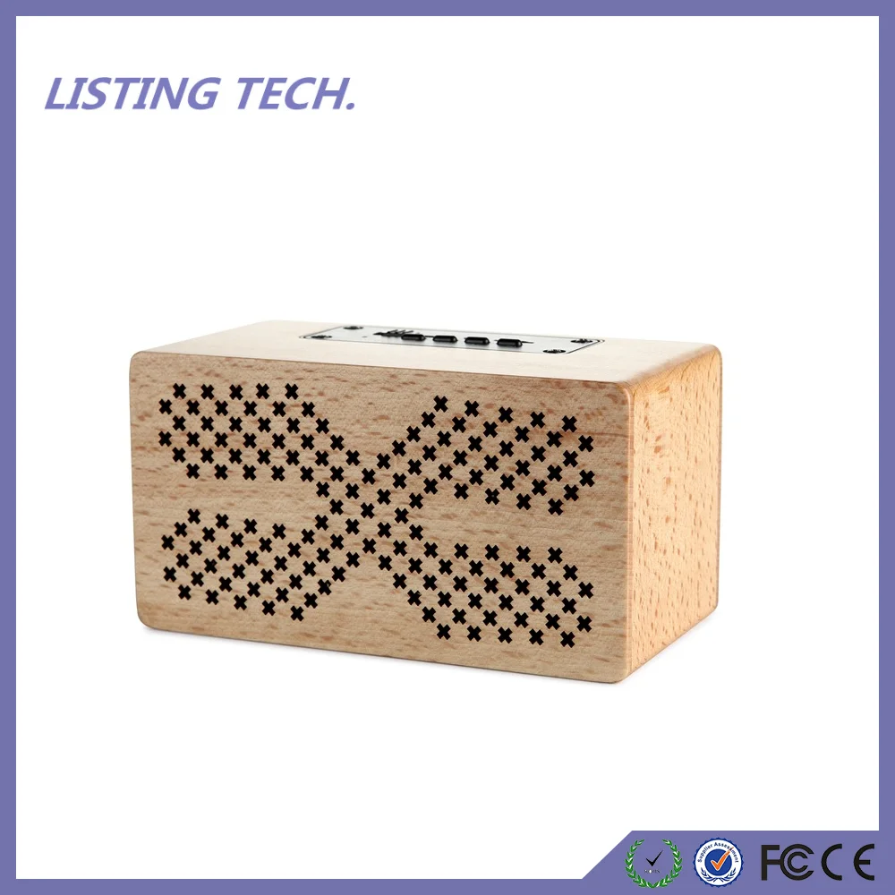 2017 горячей продажи резьба деревянный Микрофон Громкой Связи Bluetooth-динамик