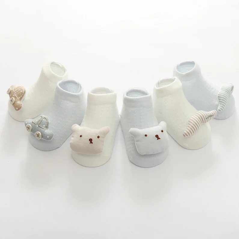Custom Organic Cotton Doll Anti Slip Non Slip Korean Baby Socks