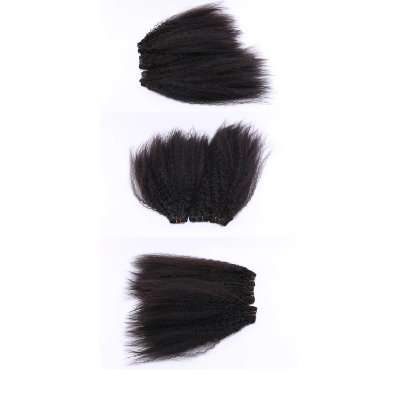 Best wholesale kinkystraight virgin human hair bundles synthetic hair extensions hair extension machine