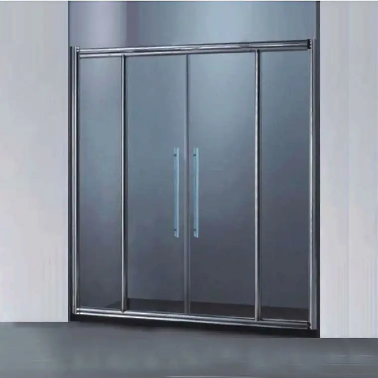 Kmry Shower Screen Aluminum Frame Bathroom 4 Panel Sliding Door