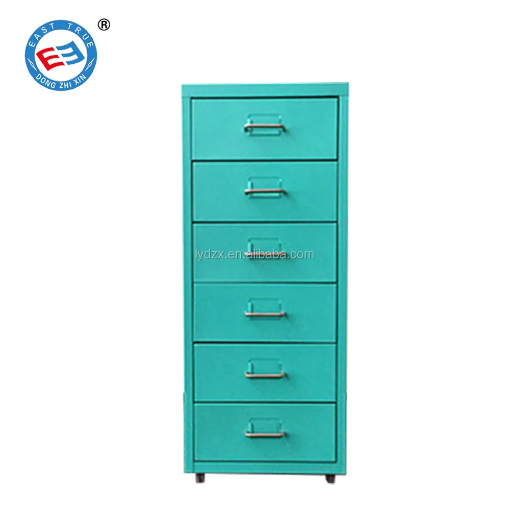 Living room helmer steel black storage 6 drawer cabinet under desk