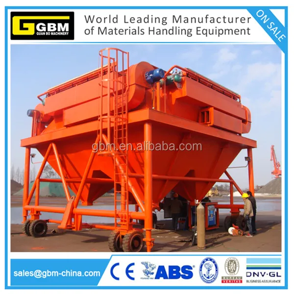 50 m3 dust proof mobile cement dockside hopper on quayside