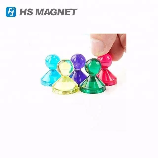 super strong permanent neodymium plastic customized Whiteboard Magnets Push Pins for Refrigerator,School and Office kitchen