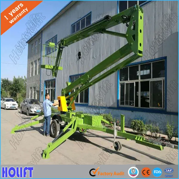Competitive price 18m lifting height 200kg diesel engine battery folding arm light telescopic boom lifts