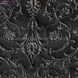 Silver 3D ivy polyester metallic jacquard upholstery fabric dress fabric