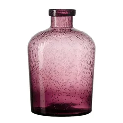 Samyo Handmade Hot Sale Purple Glass Flower Vase Glass Cylinder Vase With Bubble Flower Vase Glass