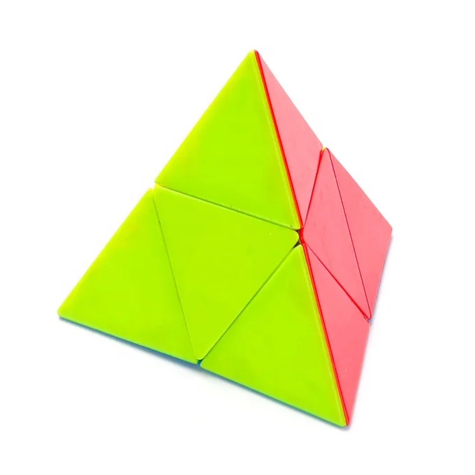 Fidget toy 9.8cm puzzle stickerless toy plastic 2X2 triangle pyramid cube