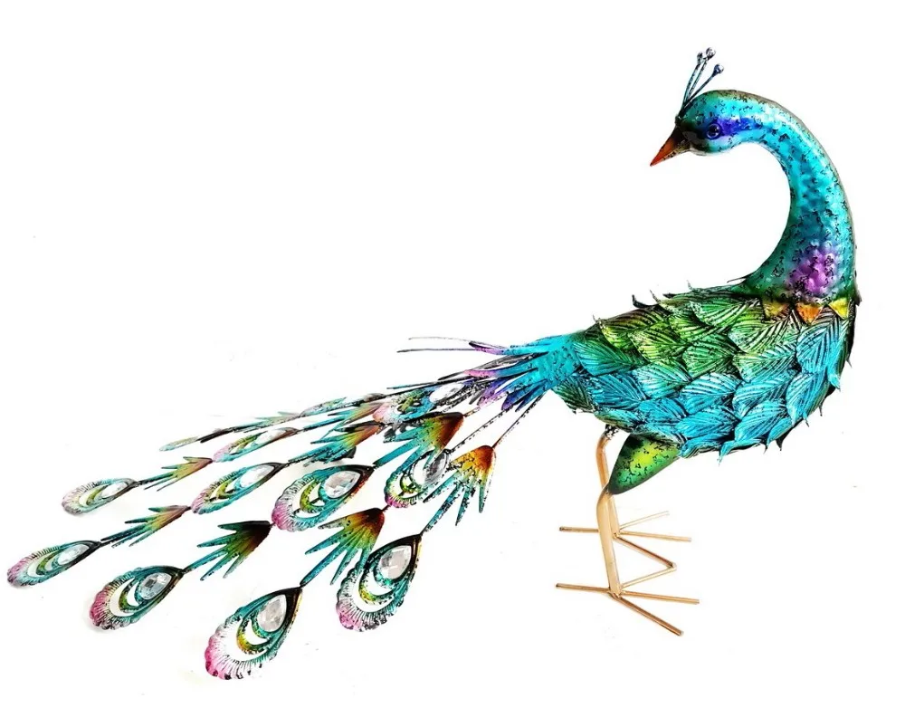 decor outdoor yard art metal iron peacock Other Garden Ornaments