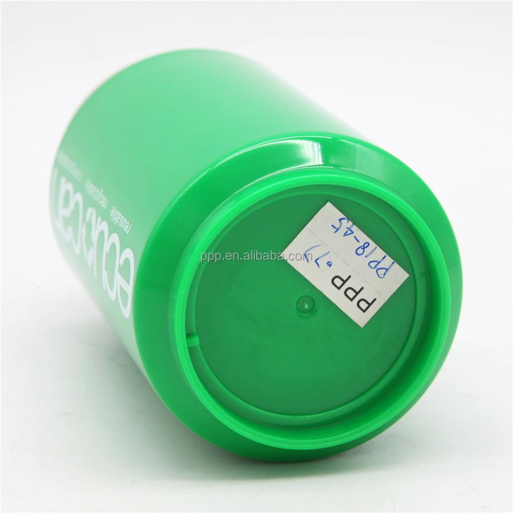 
350ml art customed cola beer shaped tin water gift cute plastic can with screw cup 