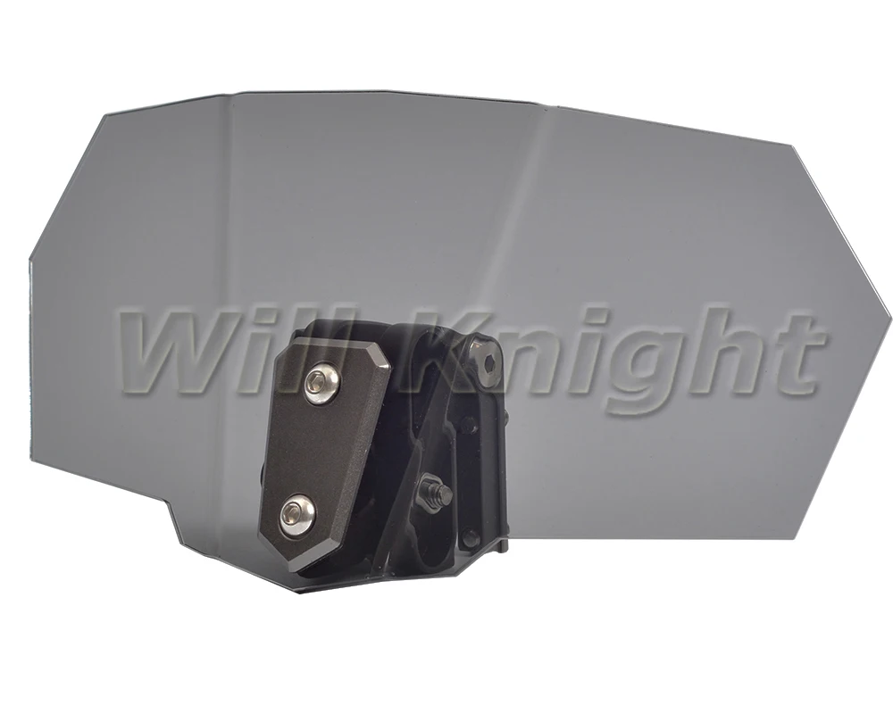 Universal Adjustable Front Windscreen for Motorcycle Universal Smoke Windshield with Matte Grey Metal