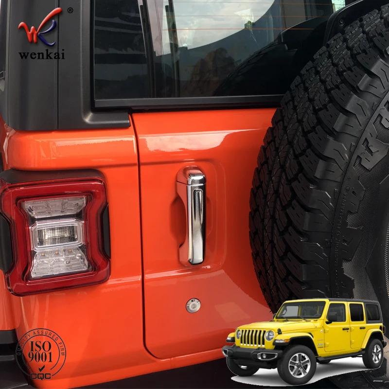 Car Auto Accessories ABS Plastic 10Pcs Chromed Door Grab Tailgate Handle Cover For Jeep Wrangler JL 2018 2019
