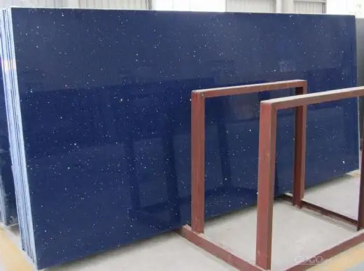 
Artificial Stone Slab Dark Blue Quartz For Kitchen Countertops 