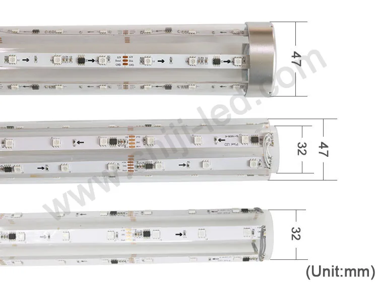 12V 5050 1903 bumper car pole 3d rgb led hanging Tube Light